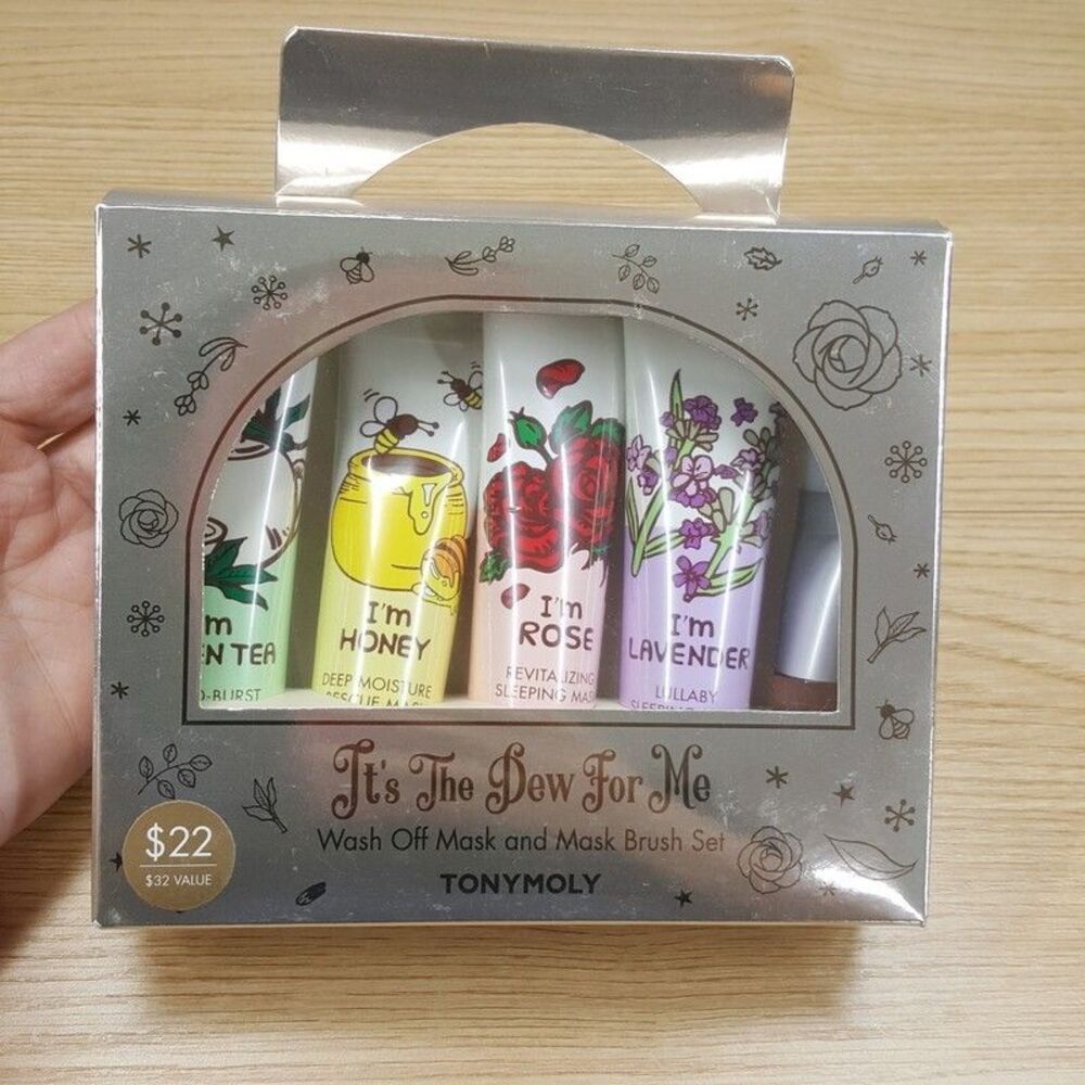 TONY MOLY It's the Dew For Me Wash Off Mask And Mask Brush Set